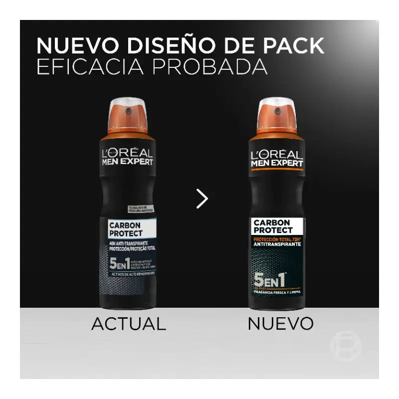 L'Oreal Paris Desodorante Spray, Proteccion Total 48H, Para Hombre, 150 ml