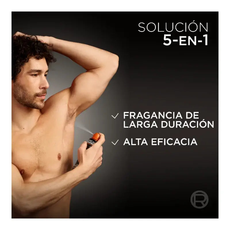 L'Oreal Paris Desodorante Spray, Proteccion Total 48H, Para Hombre, 150 ml