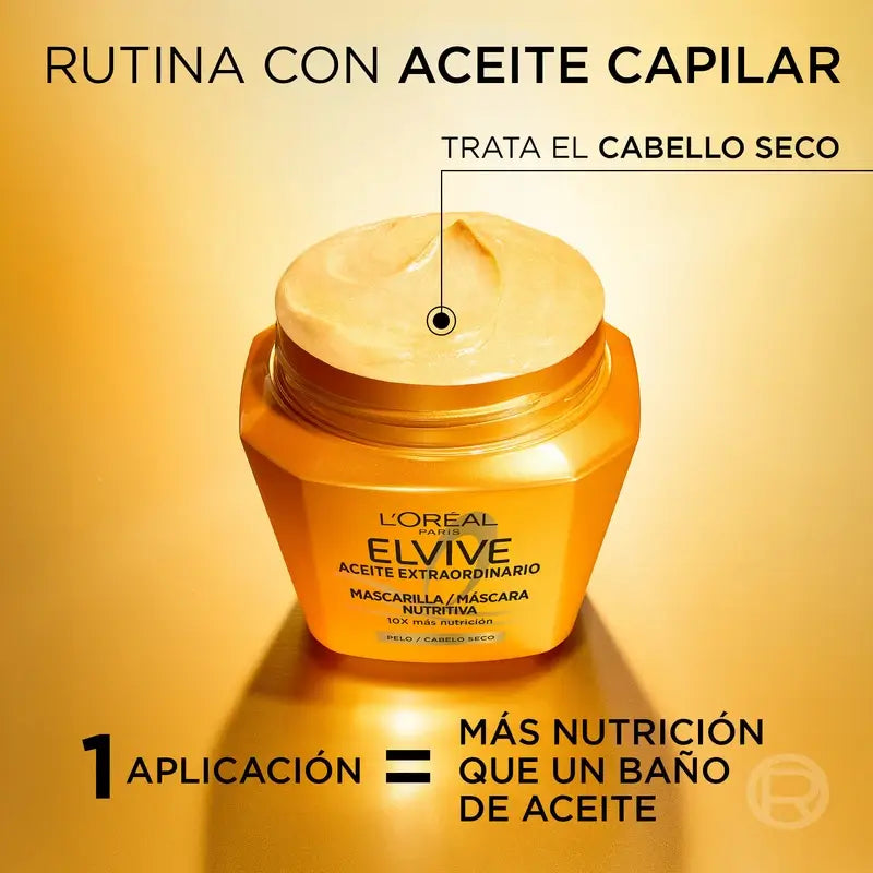 L'Oréal Paris Elvive Aceite Extraordinario Mascarilla Nutritiva, 310 ml