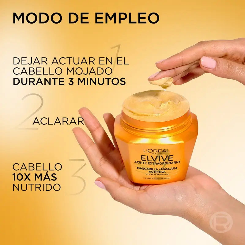 L'Oréal Paris Elvive Aceite Extraordinario Mascarilla Nutritiva, 310 ml