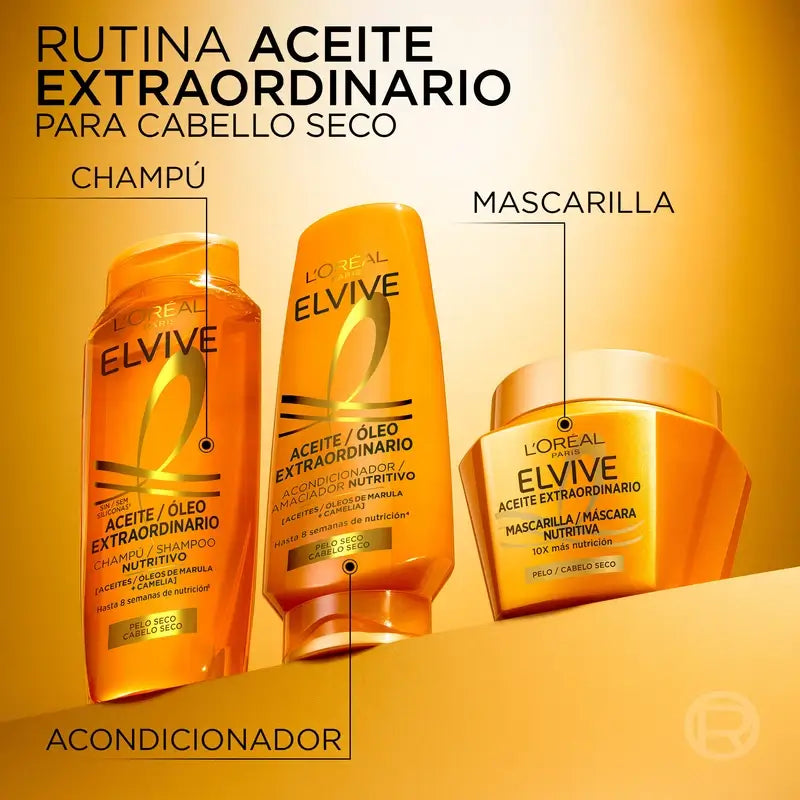 L'Oréal Paris Elvive Aceite Extraordinario Mascarilla Nutritiva, 310 ml