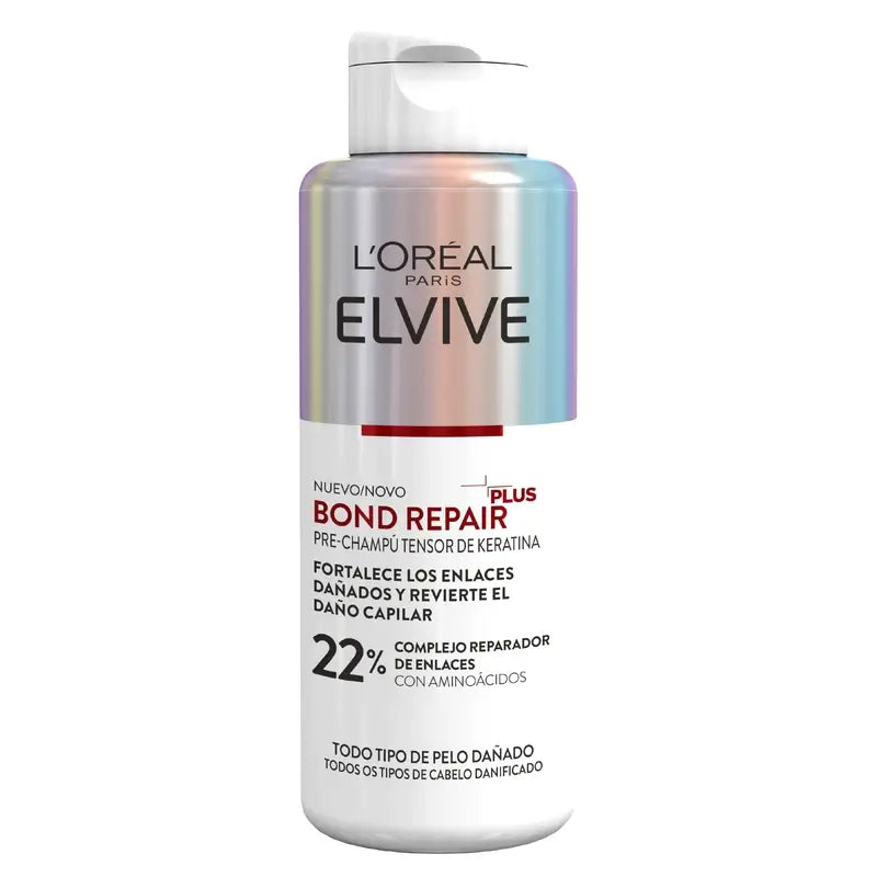 L'Oréal Paris Elvive Bond Repair Plus Prechampú Tensor De Keratina Tratamiento, 200 ml