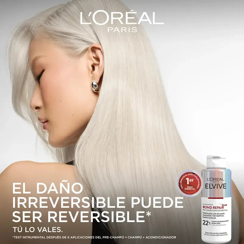 L'Oréal Paris Elvive Bond Repair Plus Prechampú Tensor De Keratina Tratamiento, 200 ml