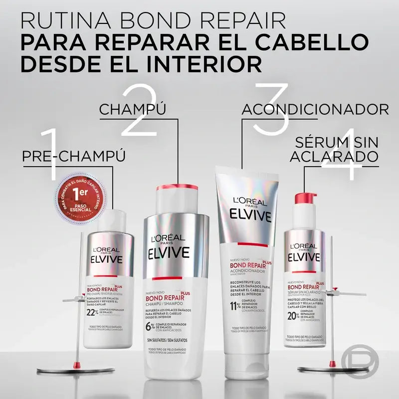 L'Oréal Paris Elvive Bond Repair Plus Prechampú Tensor De Keratina Tratamiento, 200 ml