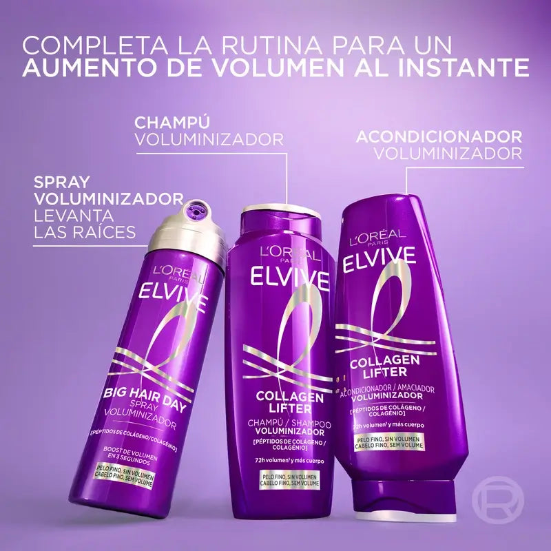 L'Oréal Paris Elvive, Champú Voluminizador, Con Péptidos De Colágeno, 700 ml