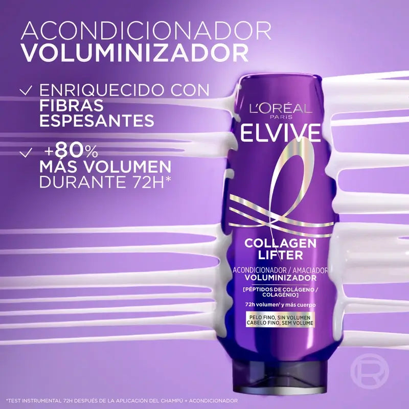 L'Oréal Paris Elvive Collagen Lifter  Acondicionador Voluminizador, 300 ml