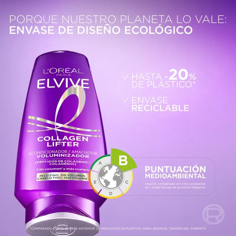 L'Oréal Paris Elvive Collagen Lifter  Acondicionador Voluminizador, 300 ml