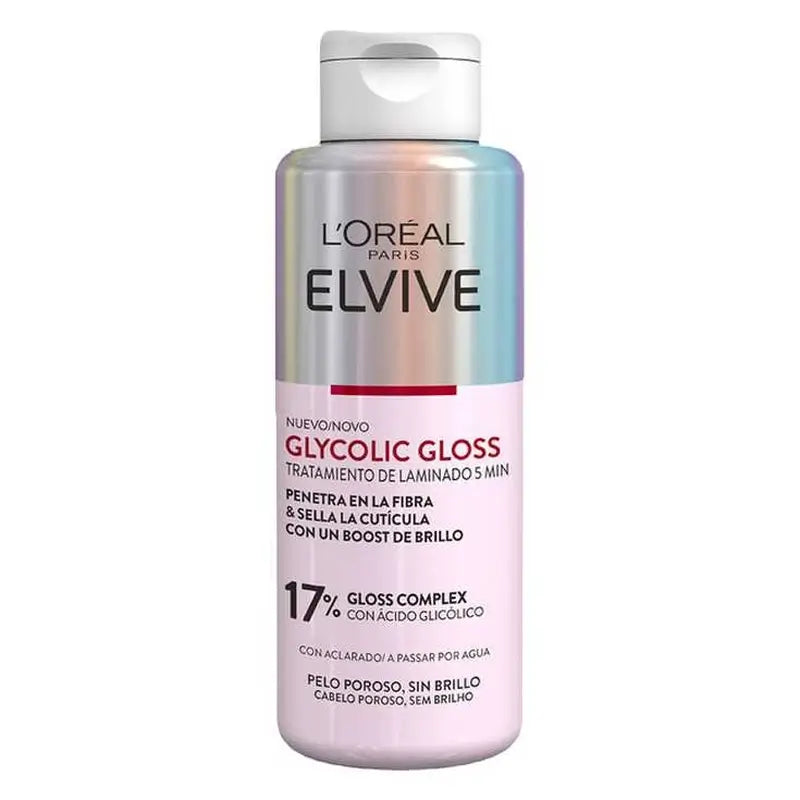 L'Oréal Paris Elvive Tratamiento 5 Min. Glycolic Gloss Con Ácido Glicólico Cabello Suave Y Brillante