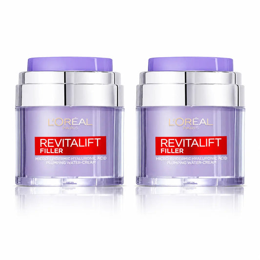 L'Oréal Paris Gel Crema Rellenador Revitalift Filler: Ácido Hialurónico Y 3 Ceramidas, Hidratación Intensa , pack 2