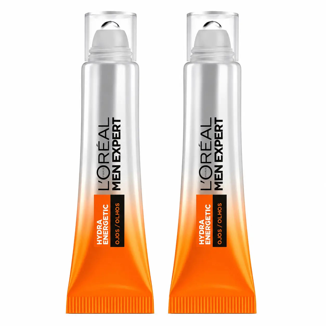 L'Oréal Paris Men Expert Hydra Energetic Roll-On Ojos Efecto Hielo Anti-Bolsas Y Anti-Ojeras Para Hombres - 10 Ml , pack 2
