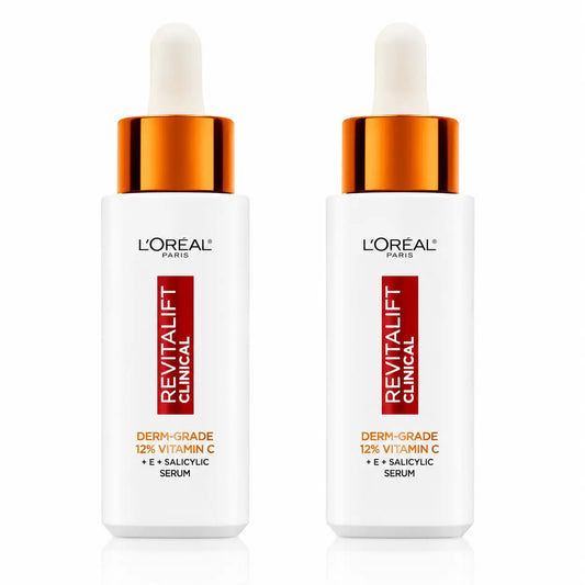 L'Oréal Paris Revitalift Clinical Sérum [Arrugas-Tono-Poros] Con 12% De Vitamina C Pura + Vitamina E + Ácido Salicílico, pack 2