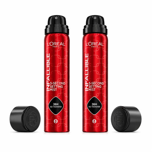 L'Oréal Paris Spray Fijador Infaillible 36H De Duración Water-Proof Y Oil-Proof , pack 2