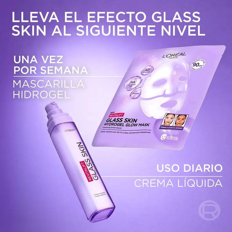 L'Oréal Paris Tissue Mask Revitalift Filler Glass Skin Mascarilla Facial Hidrogel , 1 unidades