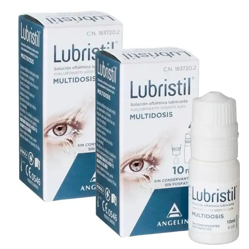 Lubristil Solución Oftálmica Lubricante Multidosis, Pack 2 x 10 ml