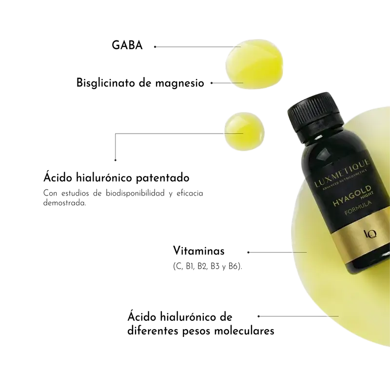 Luxmetique  Fórmula Hyagold Night 15 Viales 15 viales bebibles x 30ml