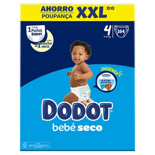 Dodot Bebé-Seco Pañales Talla 4 , 164 unidades