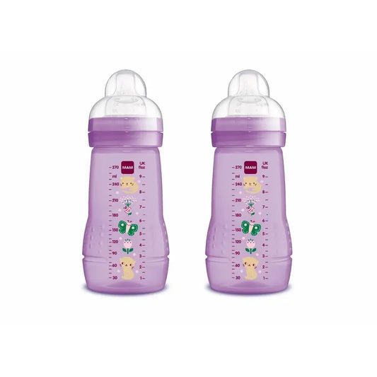 Mam Baby Biberón Easy Active Rosa Brillante, 2X270Ml