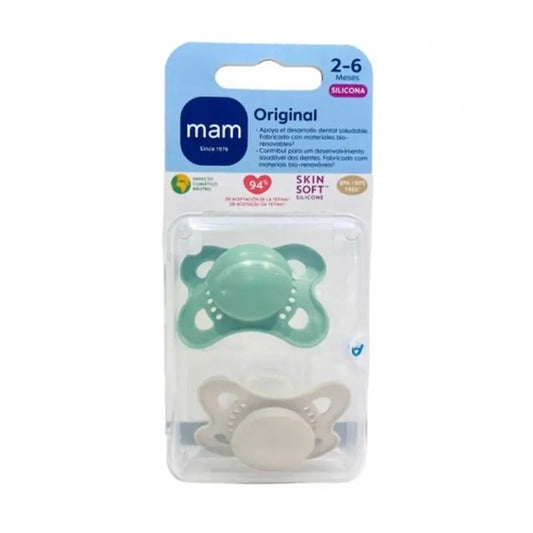 Mam Baby Chupete Original Start Silicona Neutro 2-6M, 2 Unidades
