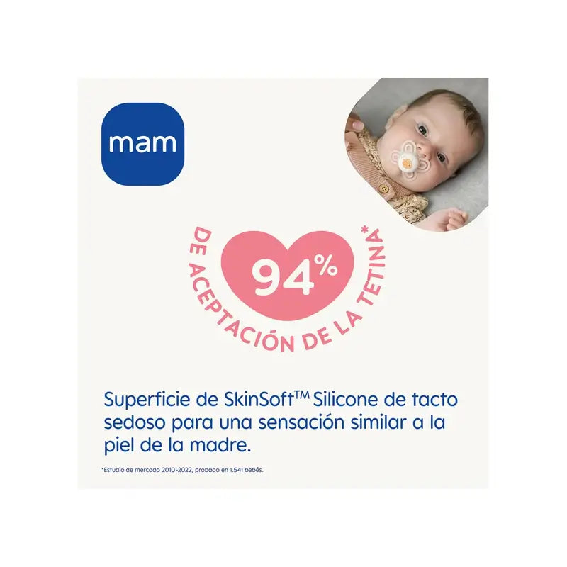 MAM Baby Chupete Perfect 2-6 m Silicona Mate Azul