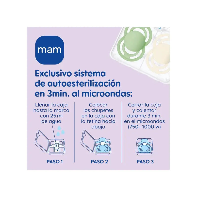 MAM Baby Chupete Perfect 2-6 m Silicona Mate Azul