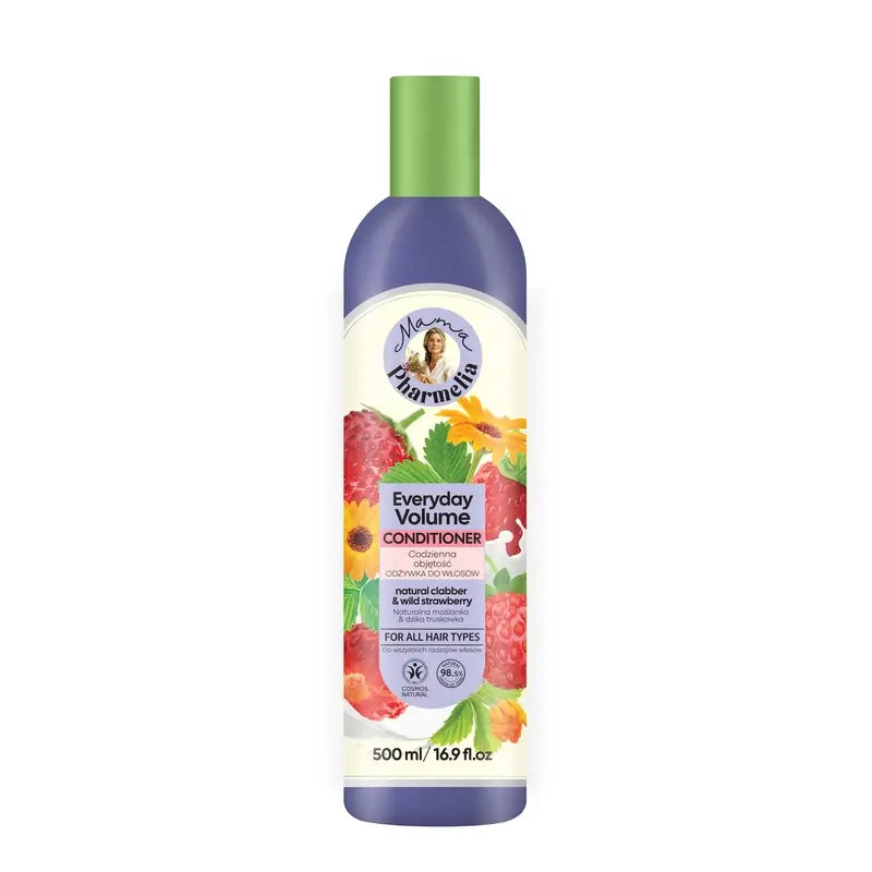 Mama Pharmelia Acondicionador De Volumen Diario Leche Cuajada Y Fresa Silvestre, 500Ml