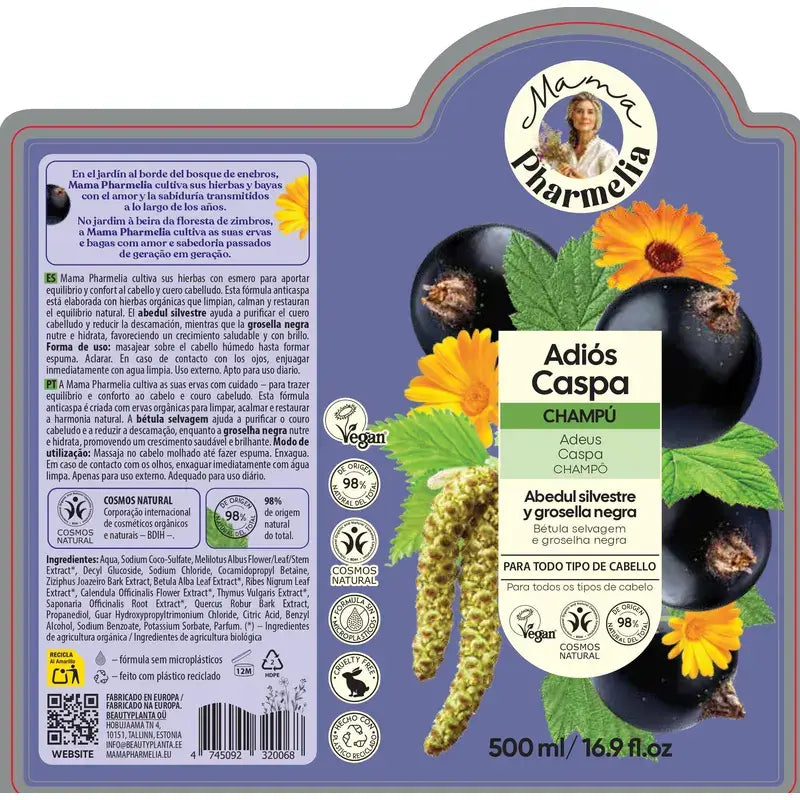 Mama Pharmelia Champú Adiós Caspa Abedul Silvestre Y Grosella Negra 500 Ml
