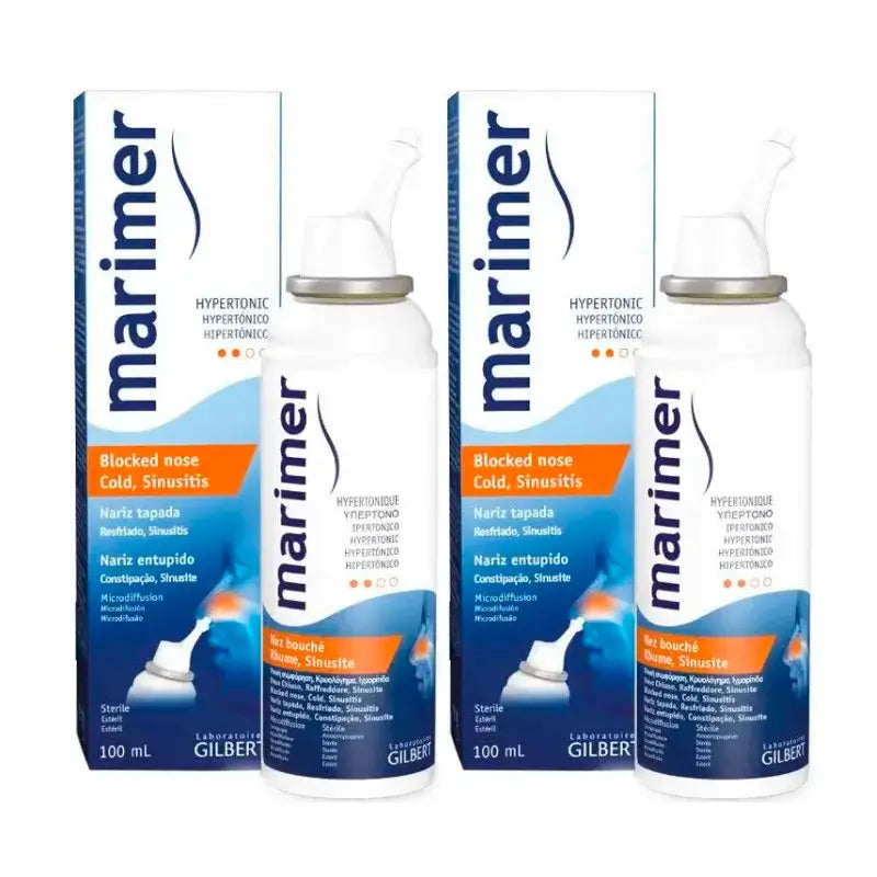 Marimer Agua De Mar Spray Nasal Hipertónico, Pack 2 x 100Ml
