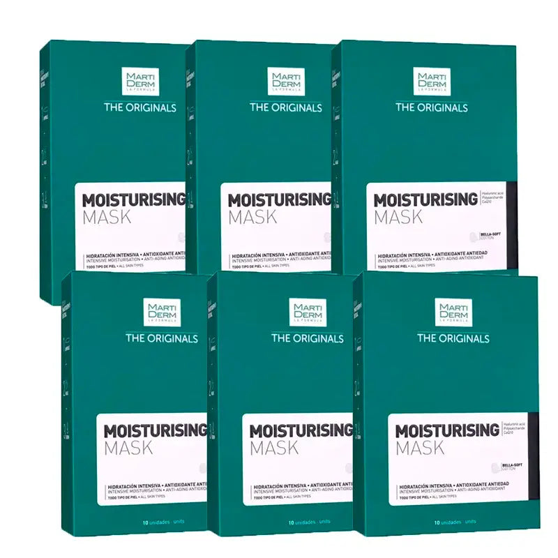 Martiderm Moisturising Mask Hidratacion Intensiva, Pack 6 x 10 unidades