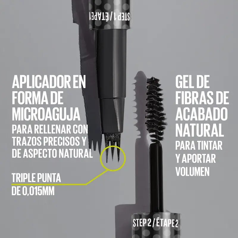 Maybelline New York Brow Insert Lapiz De Ceja, Ash Brown, 1.25 ml