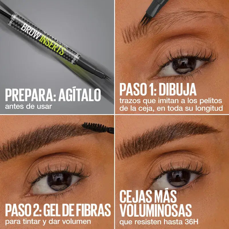 Maybelline New York Brow Insert Lapiz De Ceja, Deep Brown, 1.25 ml