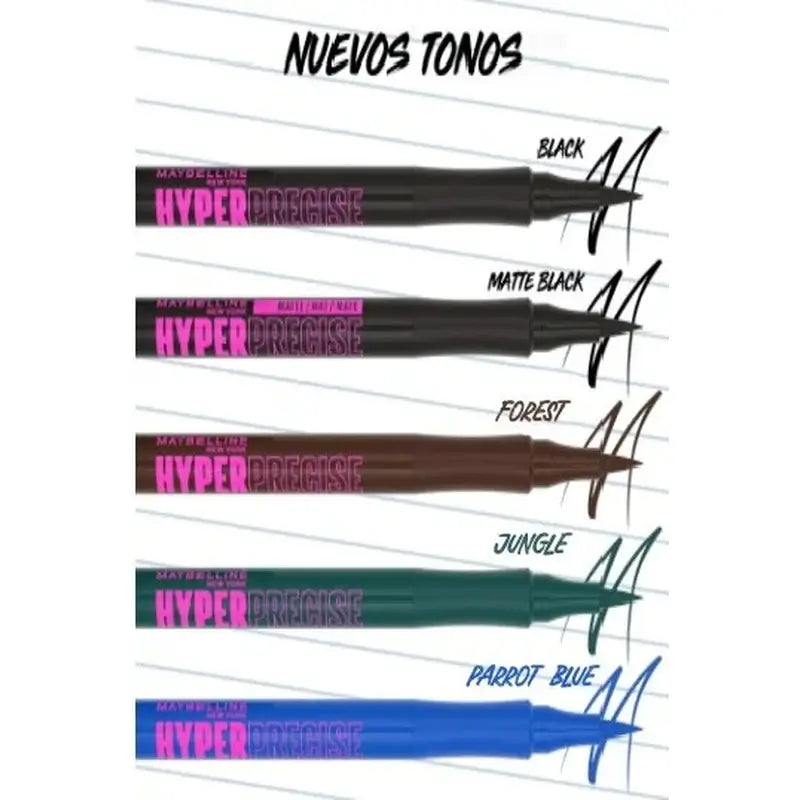 Maybelline New York Hyper Precise Eyeliner Preciso Larga Duración Waterproof Negro Mate