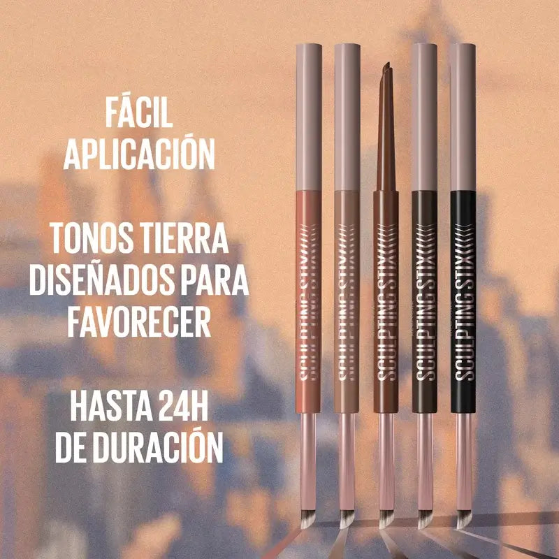 Maybelline New York Sculpting Stix Eyeliner 2 En 1, Black Blur 016, 0,7G