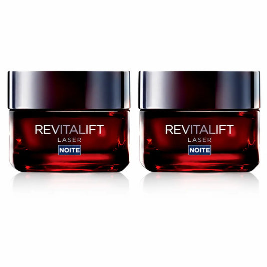 Maybelline Revitalift Láser Crema De Noche Anti-Edad Triple Acción, Antiarrugas Y Multicorrección, 50 Ml , pack 2