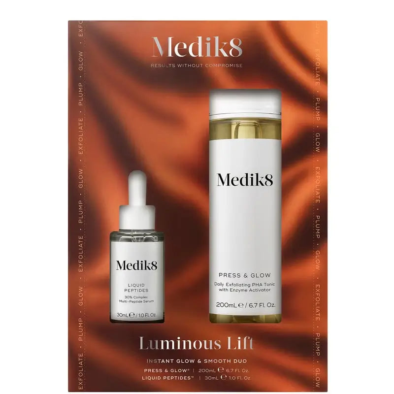 Medik8 Luminous Lift Press Glow 200 ml + Liquid Peptides 30 ml