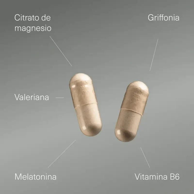 Aldous Labs Melatonina con 5Htp, Magnesio, Valeriana y Vitamina B6