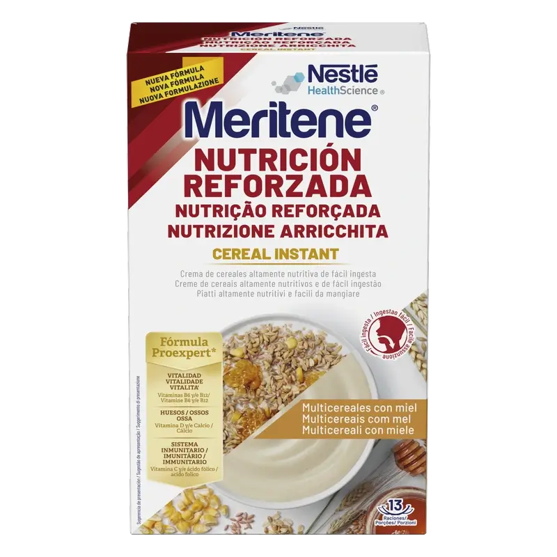 Meritene Cereal Instant Crema de 8 Cereales con Miel, 520 gr