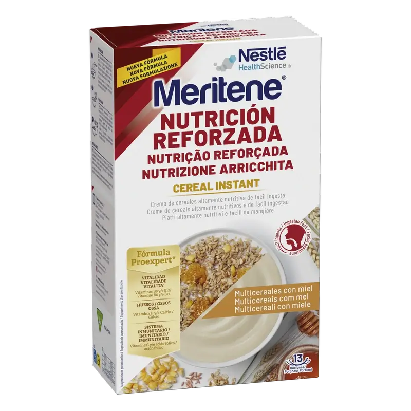 Meritene Cereal Instant Crema de 8 Cereales con Miel, 520 gr