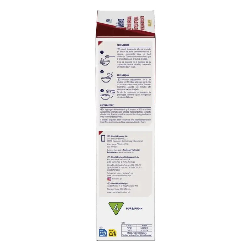 Meritene Cereal Instant Crema de 8 Cereales con Miel, 520 gr