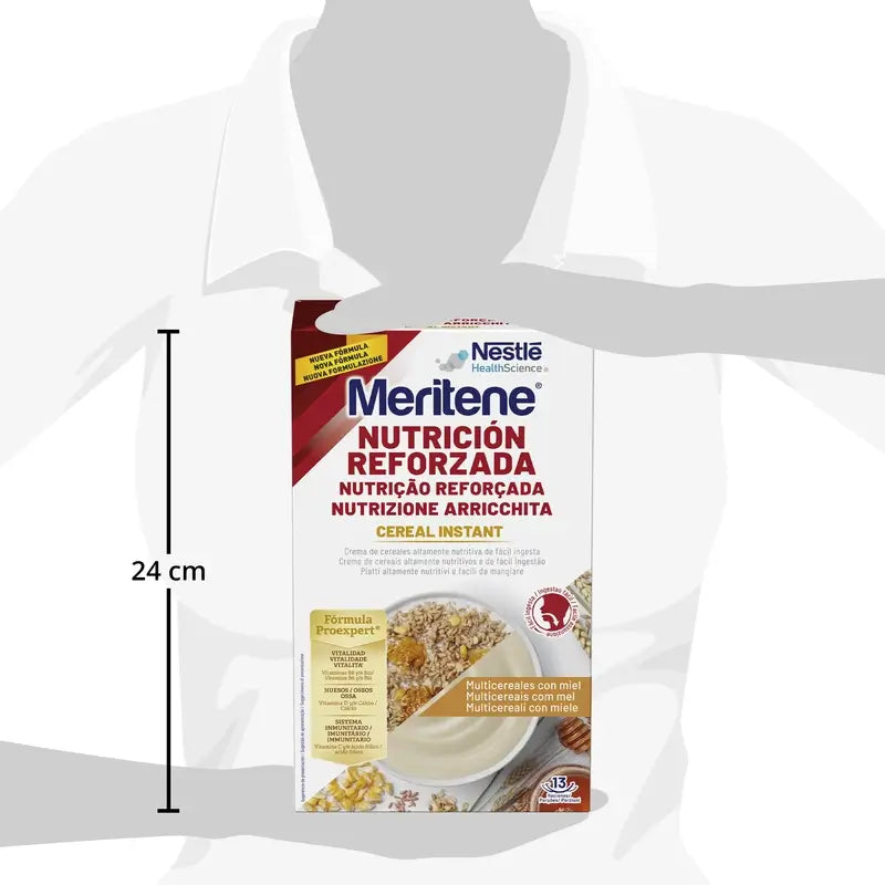 Meritene Cereal Instant Crema de 8 Cereales con Miel, 520 gr