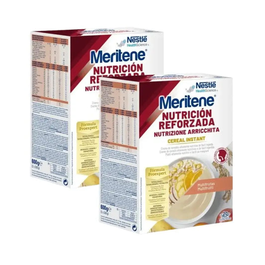 Meritene Cereal Instant Crema Multifrutas, 2 X 300 Gr, Pack De 3