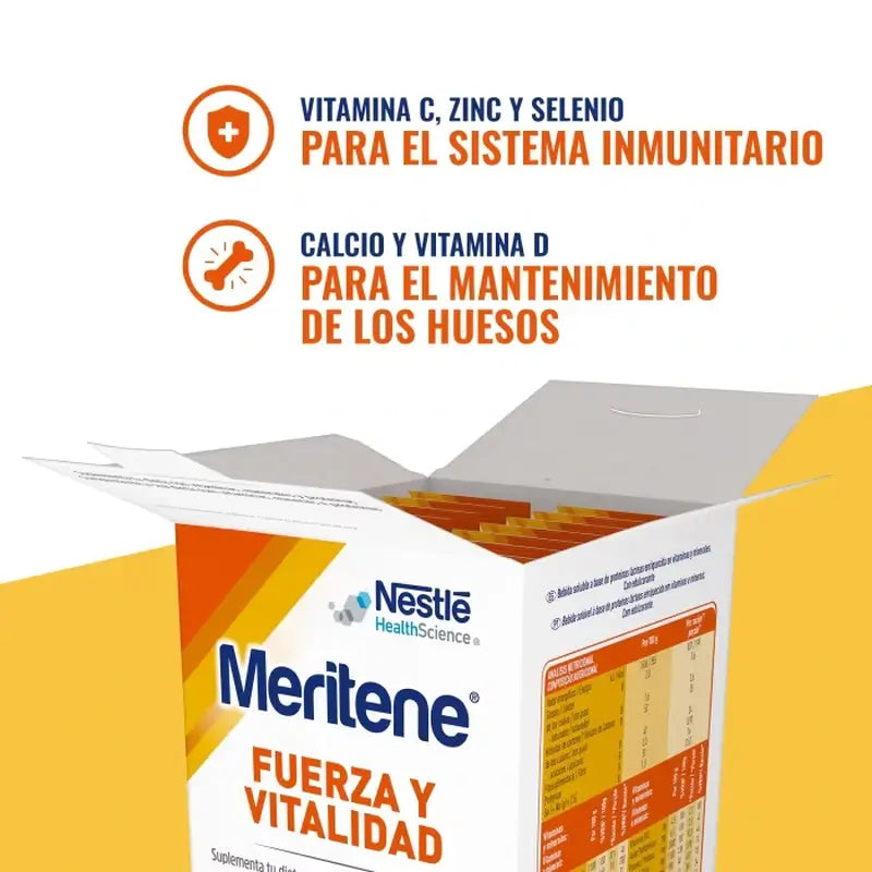 Meritene Fuerza y Vitalidad Batido Sabor Chocolate, 15 sobres x 30 gr