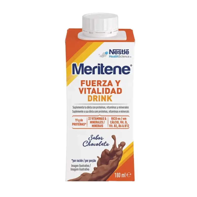 Meritene Fuerza y Vitalidad Drink Chocolate, Pack 2 Cajas, 6x180 ml