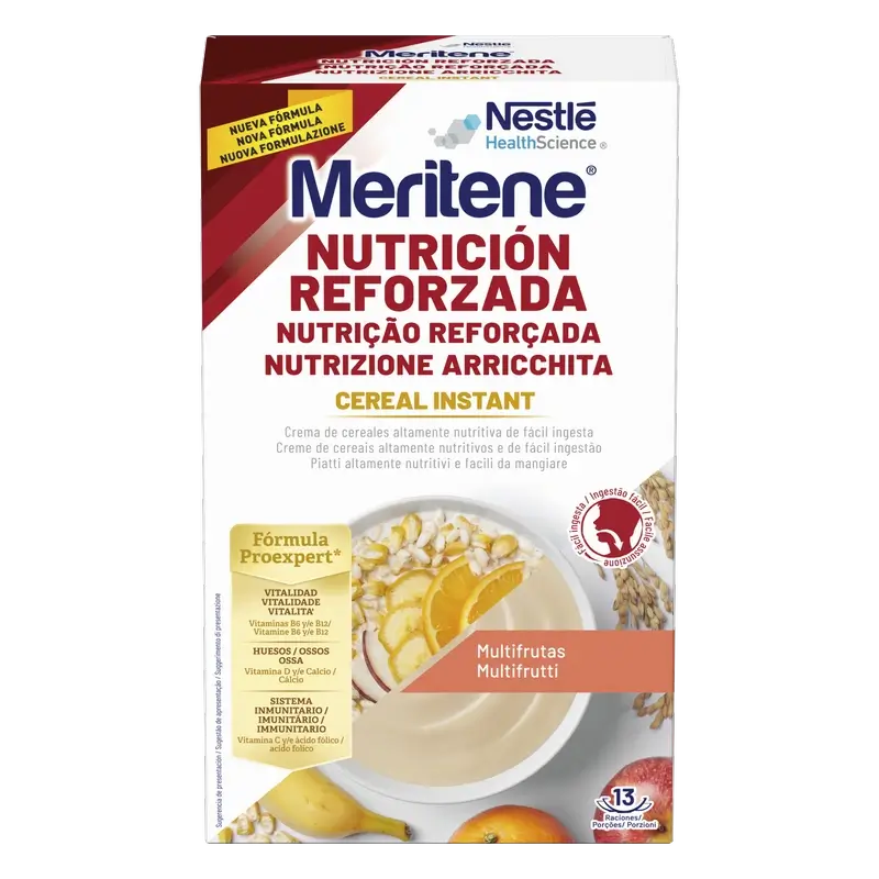 Meritene Nutrición Reforzada Cereal Instant - Multifrutas , 1 sobre de 520 gr