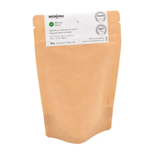 Mínima Organics Dentífrico En Polvo Sin Fluor En Bolsa Compostable - 70 G