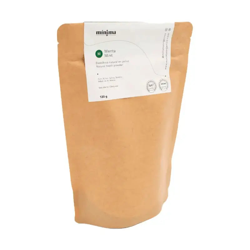 Mínima Organics Dentífrico En Polvo Vegano Sin Fluor En Bolsa Compostable - 120 G