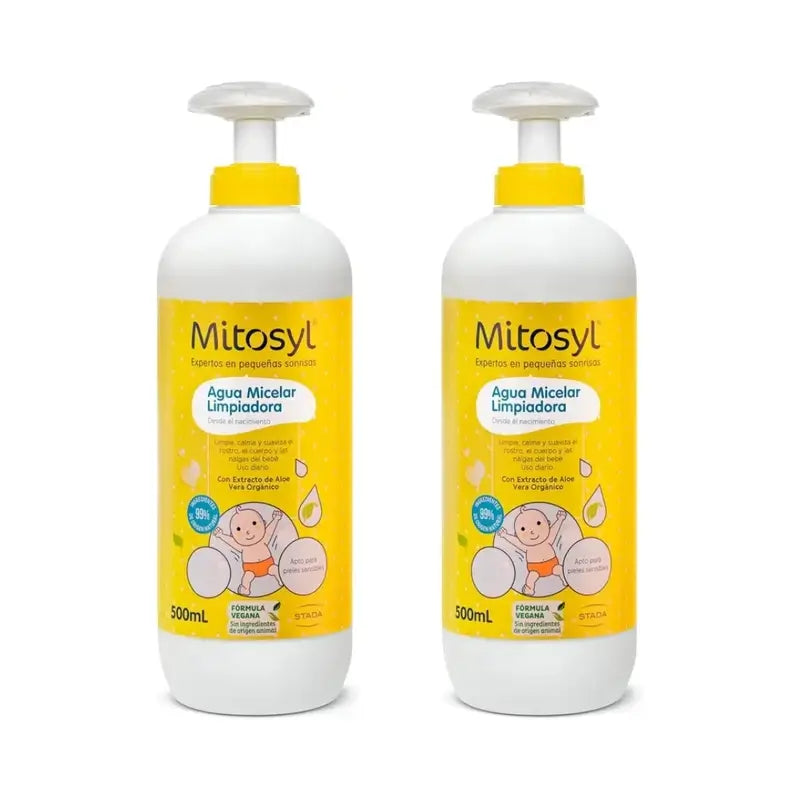 Mitosyl Agua Micelar Sin Aclarado Para Bebé, 2X500 Ml