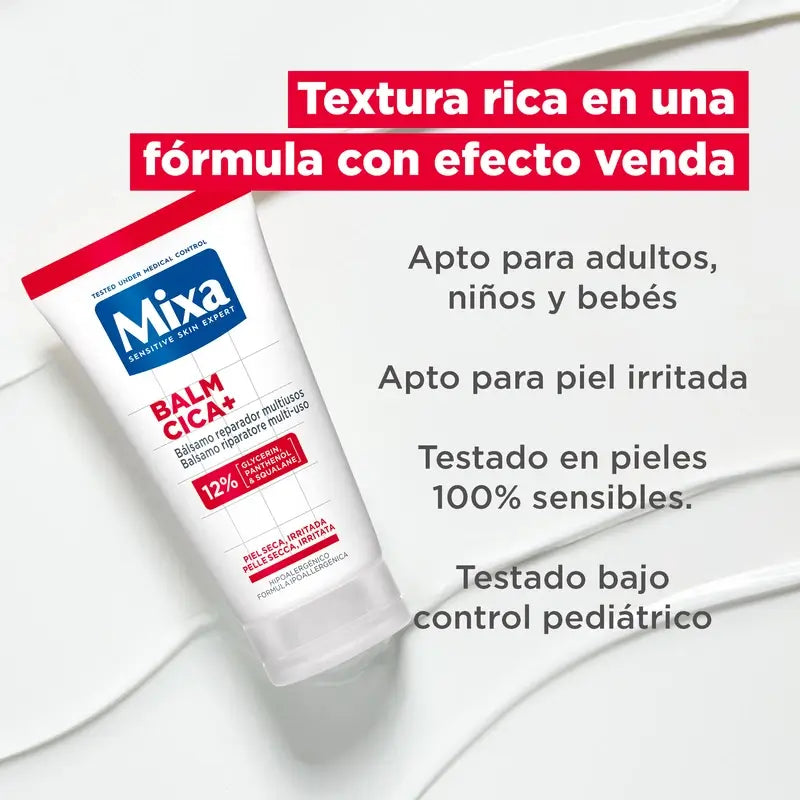 Mixa Balm Cica+, Bálsamo Reparador Multiusos, 50 ml