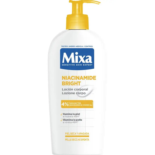Mixa Niacinamida Bright Loción Corporal Pieles Secas Y Apagadas , 250 ml