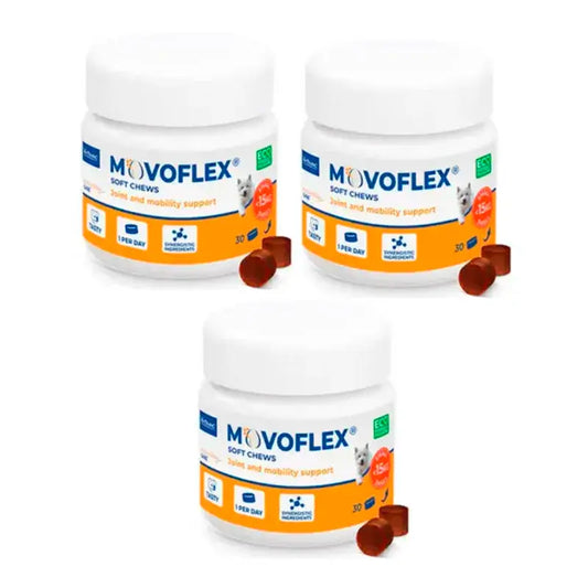 Movoflex Condroprotector Perros Pequeños Hasta 15Kg, Pack 3 x 30 Comprimidos