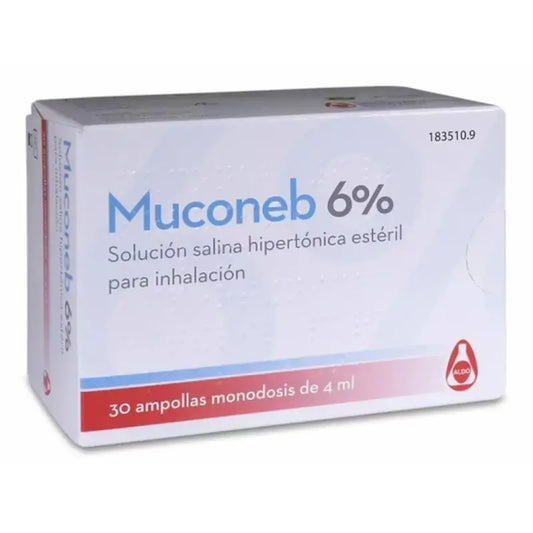 Muconeb 6% Solucion Salina Inhalacion 30 Ampollas x 4 ml